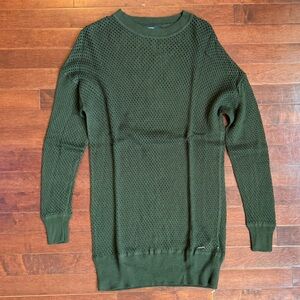 Diesel Open Mesh Knit Sweater Olive Green Cashmere Blend Men's
